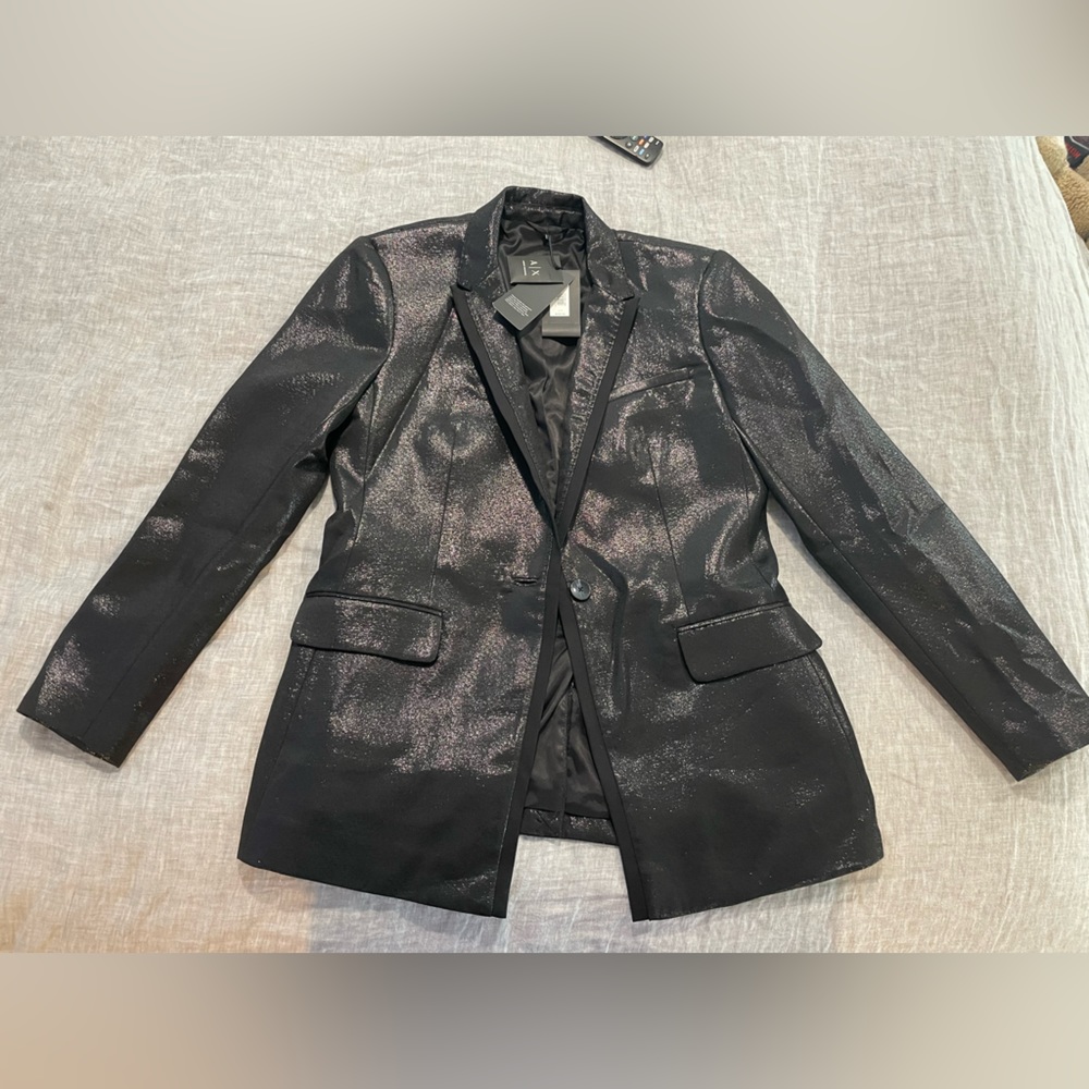 Armani Exchange A/X black metallic blazer new with tags size 12